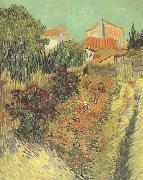 Vincent Van Gogh Garden Behind a House (nn04) oil painting picture wholesale